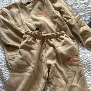 White Fox Tan & Orange Sweatset